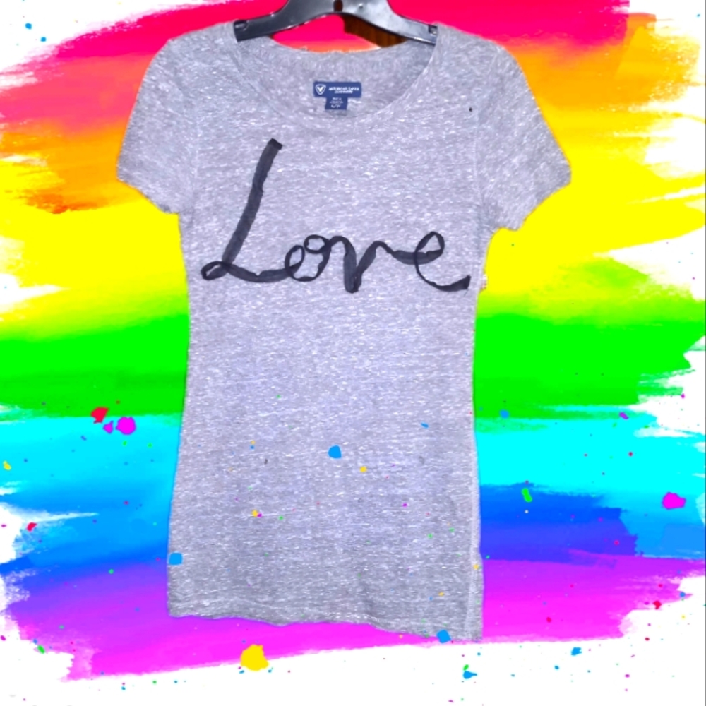 American Eagle Outfitters Black Lace Love t-shirt